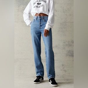 PacSun Medium Blue High Waisted Straight Leg Jeans Size 29 Ankle Length